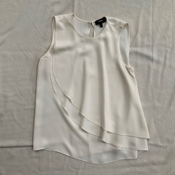 Theory white silk top size P - Picture 1 of 3